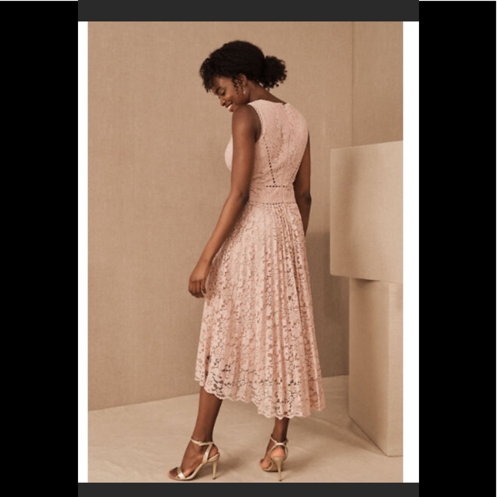 BHLDN Perri Lace V-Neck Dress in Whipped Apricot Sz 8